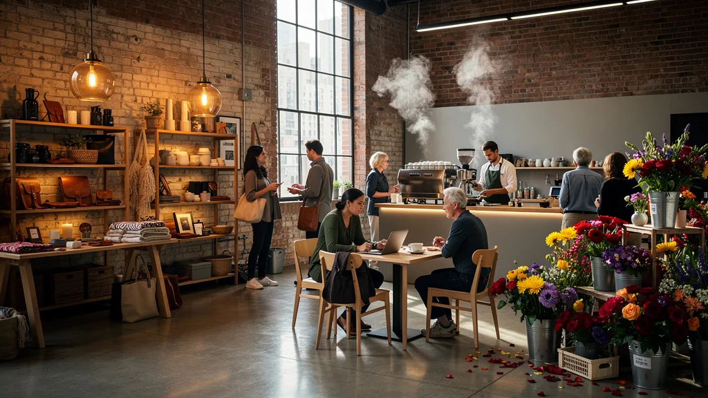 Local commercial partagé entre plusieurs commerces au fil de la semaine, expérience client immersive