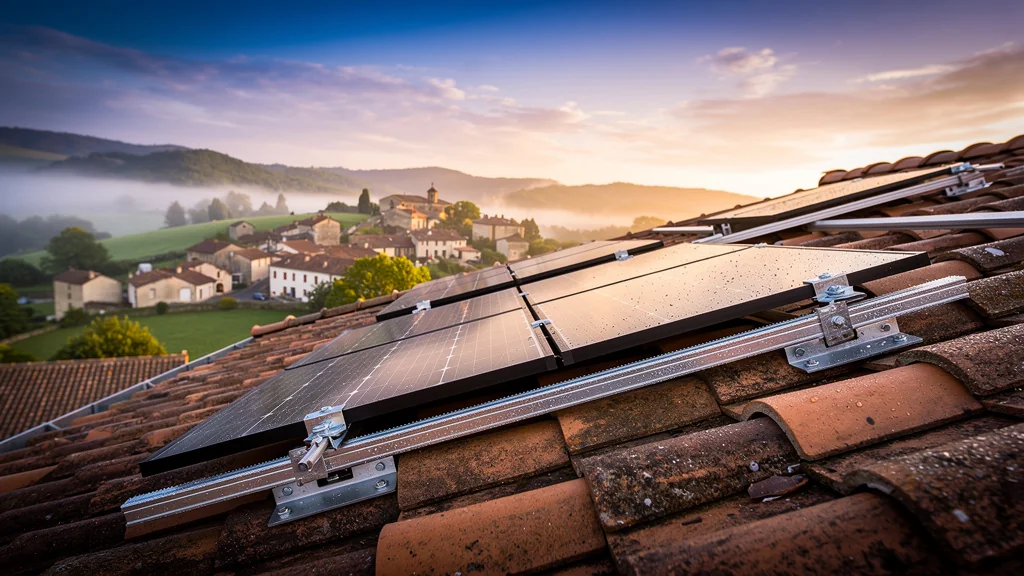 Toit moderne avec panneaux solaires à Le Cheylard pour Technitoit, innovation et développement local durable